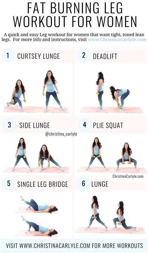 Fat Burning Leg Workout For Women For Toned Legs Christina Carlyle