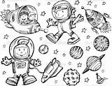 Space Outer Coloring Pages Doodle Vector Sketch Printable Illustration Adults Stock Set Sketches Clipart Color Getdrawings Cool Unique Depositphotos Drawing sketch template