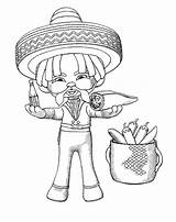 Coloring Pages Mexican Cinco Mayo Sombrero Burrito Eat Sobrero sketch template
