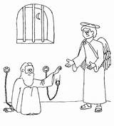 Prison Kolorowanka Miraculously Crafts Christianity Uratowany Więzienia Piotr Arka Potop Noego Acts Yellowimages sketch template