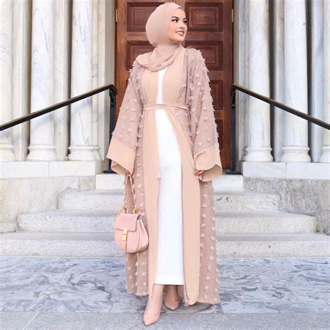 2020 elegant muslim floral abaya dress flowers loose cardigan long robe