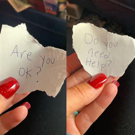 ‘are You Ok’— Woman Writes Notes To Girl On Airplane