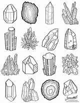 Gem Gems Doodles Minerals sketch template
