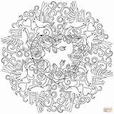 Coloring Mandala Pages Valentine Doves Roses St Supercoloring Printable sketch template