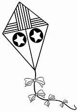 Kite Coloring Pages Clipart Star sketch template