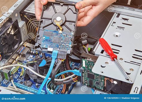 installation  hard drive  personal computer stock image image