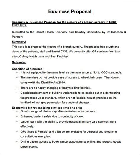 sample business proposal template  word  documents