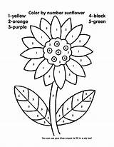 Number Color Coloring Pages Sunflower Printable Numbers Kids Printables Easy Grade Colouring Sheets Activity Work Sunflowers Book Fun Adult Disney sketch template
