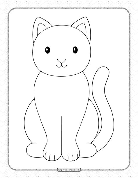 printable simple cat coloring page  kids