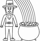 Rainbow Pot Gold Leprechaun Coloring Pages St Patrick Patricks Print Color Leprechauns Printable Bigactivities Getdrawings Getcolorings sketch template