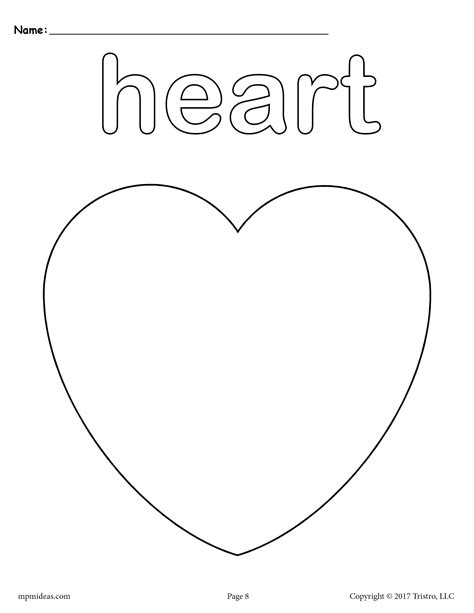 heart coloring page  fit   shapes lesson plan