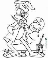 Coloring Bunny Bugs Pages Printable Cartoons Cartoon Kids Below Click sketch template