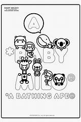 Coloring Bape Milo Book Bathing Hypebeast Ape Baby sketch template