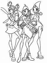 Coloring Winx Pages Club Printable Colouring Girls sketch template