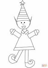 Coloring Christmas Elf Pages Printable Drawing Categories sketch template