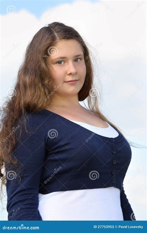 beautiful fat girl   camera stock image image