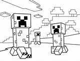 Minecraft Coloring Creeper Printable Pages Creepers Color Getdrawings sketch template