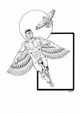Falcon Hero Super Coloring Template Pages sketch template