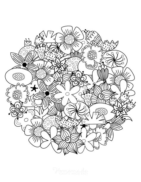 printable flower coloring pages  adults happier human