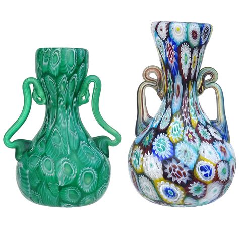 Fratelli Toso Murano Art Glass Neoclassical Glass Jug Vase Italy