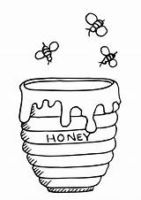 Coloring Honey Designlooter Pages Bee sketch template
