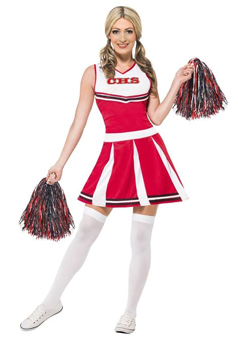 Womens Red Cheerleader Costume