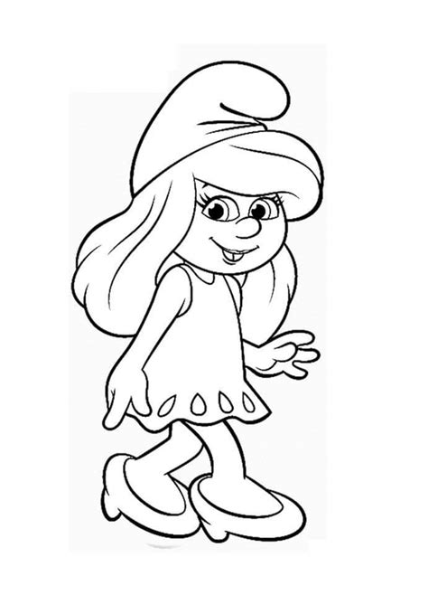 princess smurfette coloring page  printable coloring pages  kids