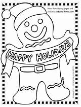 Man Gingerbread Coloring Cookie Printable Santa sketch template