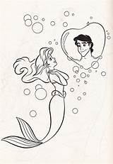 Coloring Ariel Pages Disney Princess Eric Prince Characters Walt Baby sketch template