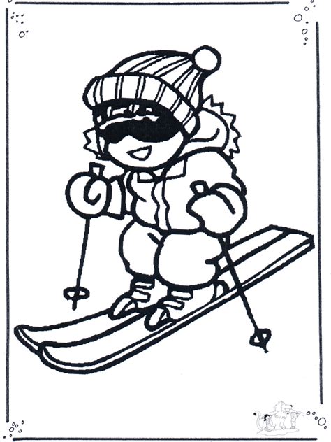 skiing  sports coloring pages