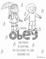 Coloring Bible Pages Obey Kids Verses Parents Children Printable Color Printables Sheets School Verse God Dltk Teach Obedience Ephesians Preschool sketch template