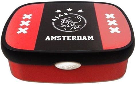bolcom ajax lunchbox logo zwart rood