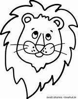 Lion Face Coloring Mask Pages Template Lions Facing Right Printable Set Big Treehut Swati Getcolorings sketch template