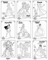 Disney Coloring Pages Printable Princess Princesses Everfreecoloring sketch template