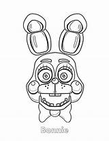 Fnaf Coloring Bonnie Pages Printable Nights Five Face Colouring Sheet Print Freddy Freddys Sheets Color Withered Colour Book Funtime Drawing sketch template