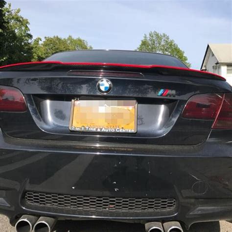red   style carbon fiber rear trunk spoiler wing  bmw  series