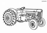 Tractor Coloring Pages Tractors Printable Old Classic Sheets Field Big Trailer sketch template