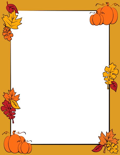autumn page border  fall leaves  pumpkins  downloads