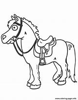 Horse Cartoon Coloring Pages Saddle Drawing Kids Easy Clipart Cartoons Printable Cliparts Color Print Horses Clip Gif Info Transparent Library sketch template