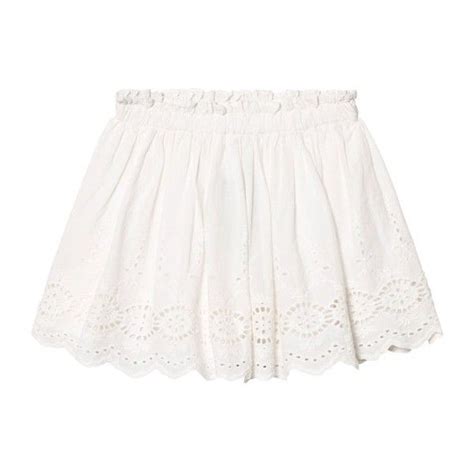White Broderie Anglaise Skirt 46 Liked On Polyvore Featuring Skirts