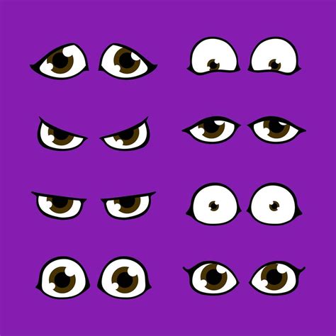 chibi character cartoon eyes icon set  vector art  vecteezy