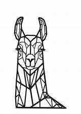 Figuren Geometrische Dieren Lama Alpaca Wanddecoratie Geometrisch Fabryk Topkleurplaat Bord sketch template