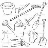 Tools Gardening Coloring Pages Drawing Garden Tool Hand Names Printable Kids Utensils Cooking Color Sheets Kitchen Getcolorings Getdrawings Line Equipment sketch template