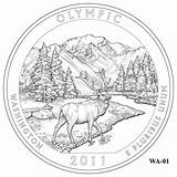 Quarter Park Olympic National Coloring Coin Washington Wa Quarters Designs Designlooter America Beautiful Coinnews 700px 33kb Drawings sketch template