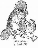 Coloring Brett Jan Pages Mom Hedgehog Hat Janbrett Clipart Library Mitten Mothers Volwassenen Voor Popular sketch template