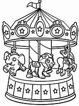 Coloring Pages Carnival Ferris Carousel Wheel Circus Sheets Printable Kids Rides Tent Fair Color Ride Print Animals Food Clipart Animal sketch template
