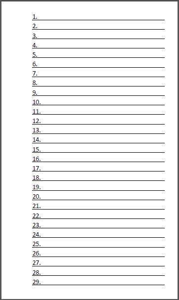 recollections numbered lined page paper template recollections