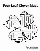 Printable Clover Maze sketch template