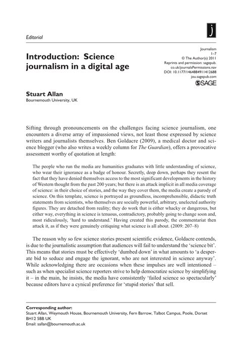 introduction science journalism   digital age