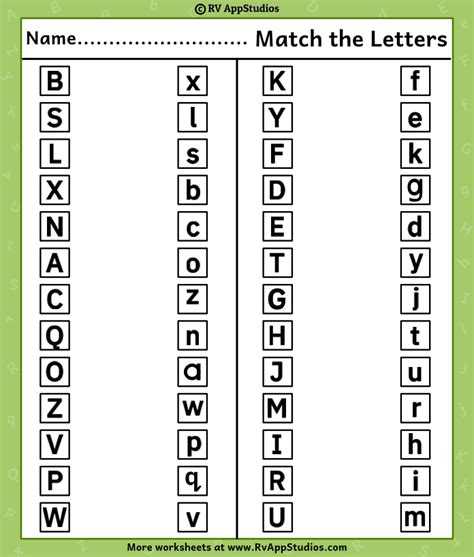 alphabet match letters worksheet  printable worksheets  kids